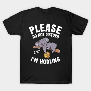 Please Do Not Disturb Funny Bitcoin Koala Hodl BTC T-Shirt